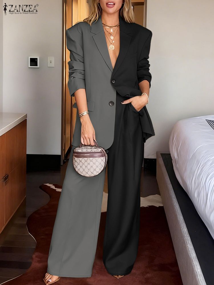 Completo Donna Elegante Oversize Blazer e Pantaloni