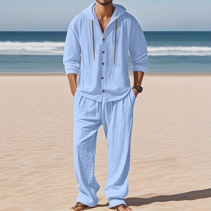 Completo Uomo in Lino Bianco – Eleganza Naturale