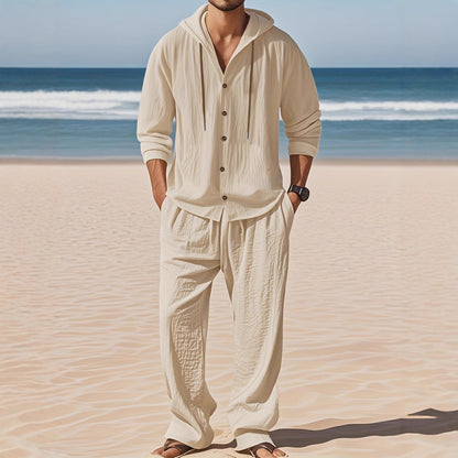 Completo Uomo in Lino Bianco – Eleganza Naturale