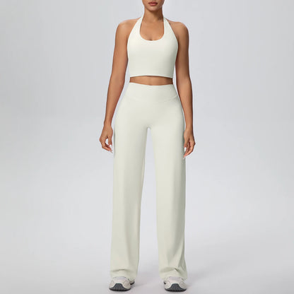 Completo Donna Sportivo a Due Pezzi – Top Crop e Pantaloni Palazzo