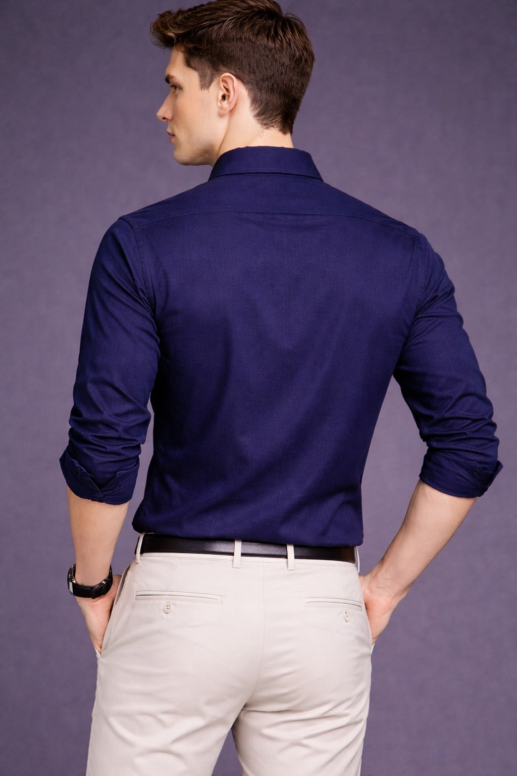 Camicia Uomo Blu Navy Slim Fit – Eleganza Casual in Cotone Premium