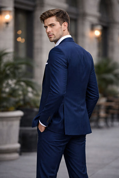 Abito Elegante Uomo Blu Slim Fit – Completo Giacca e Pantalone per Cerimonia, Eventi e Occasioni Formali