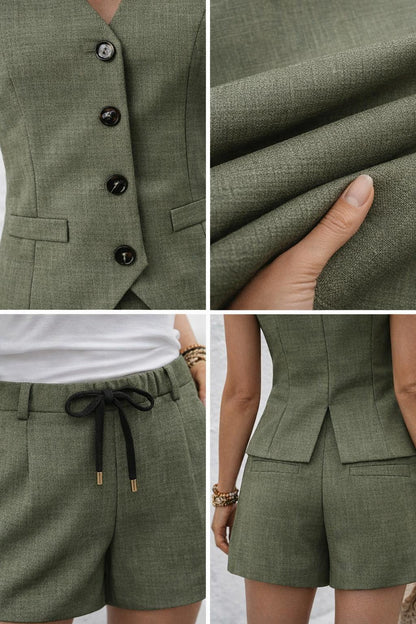 Completo Donna con Gilet e Pantaloncini – Casual Chic