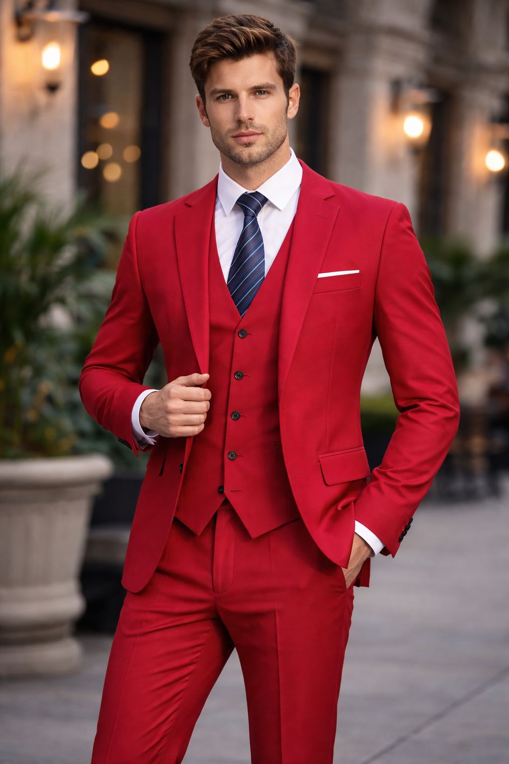 Abito Elegante Uomo Blu Slim Fit – Completo Giacca e Pantalone per Cerimonia, Eventi e Occasioni Formali