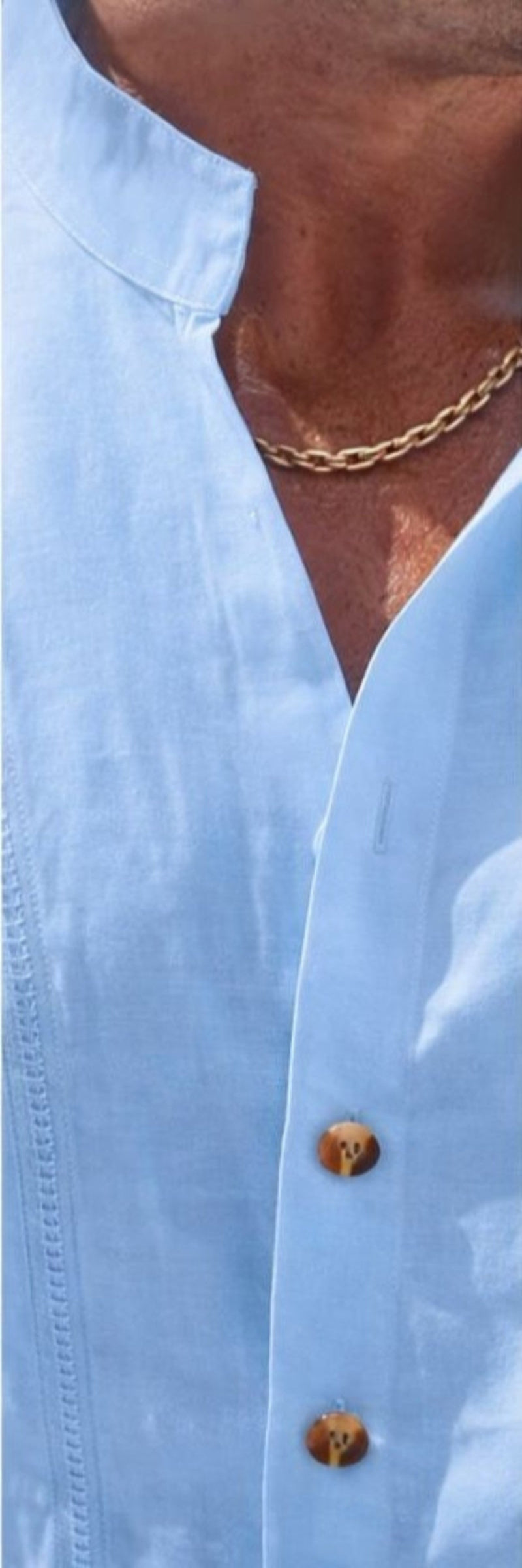 Camicia Uomo Elegante Slim Fit con Collo Coreano – Stile Casual Chic in Cotone Misto