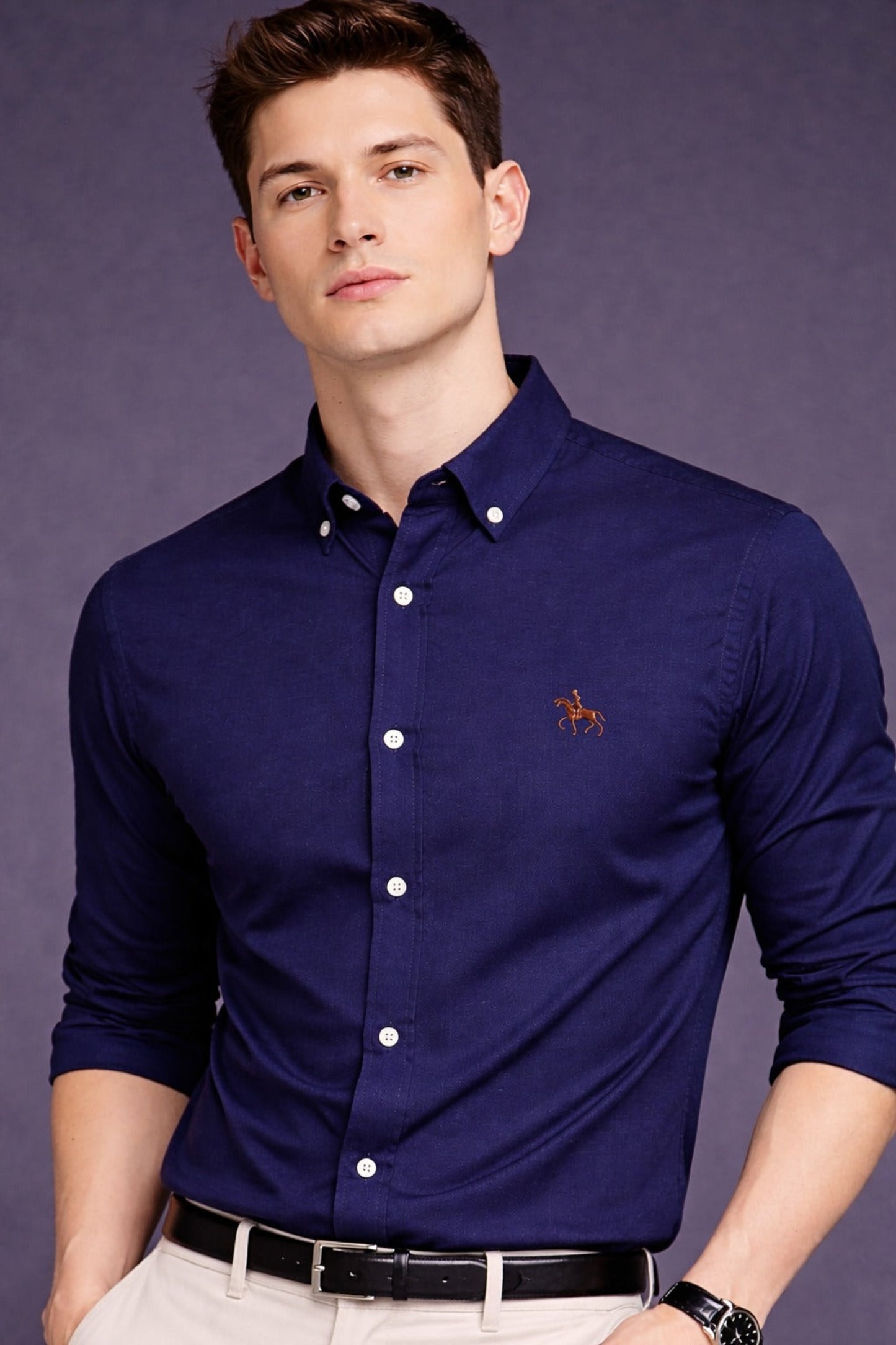 Camicia Uomo Blu Navy Slim Fit – Eleganza Casual in Cotone Premium