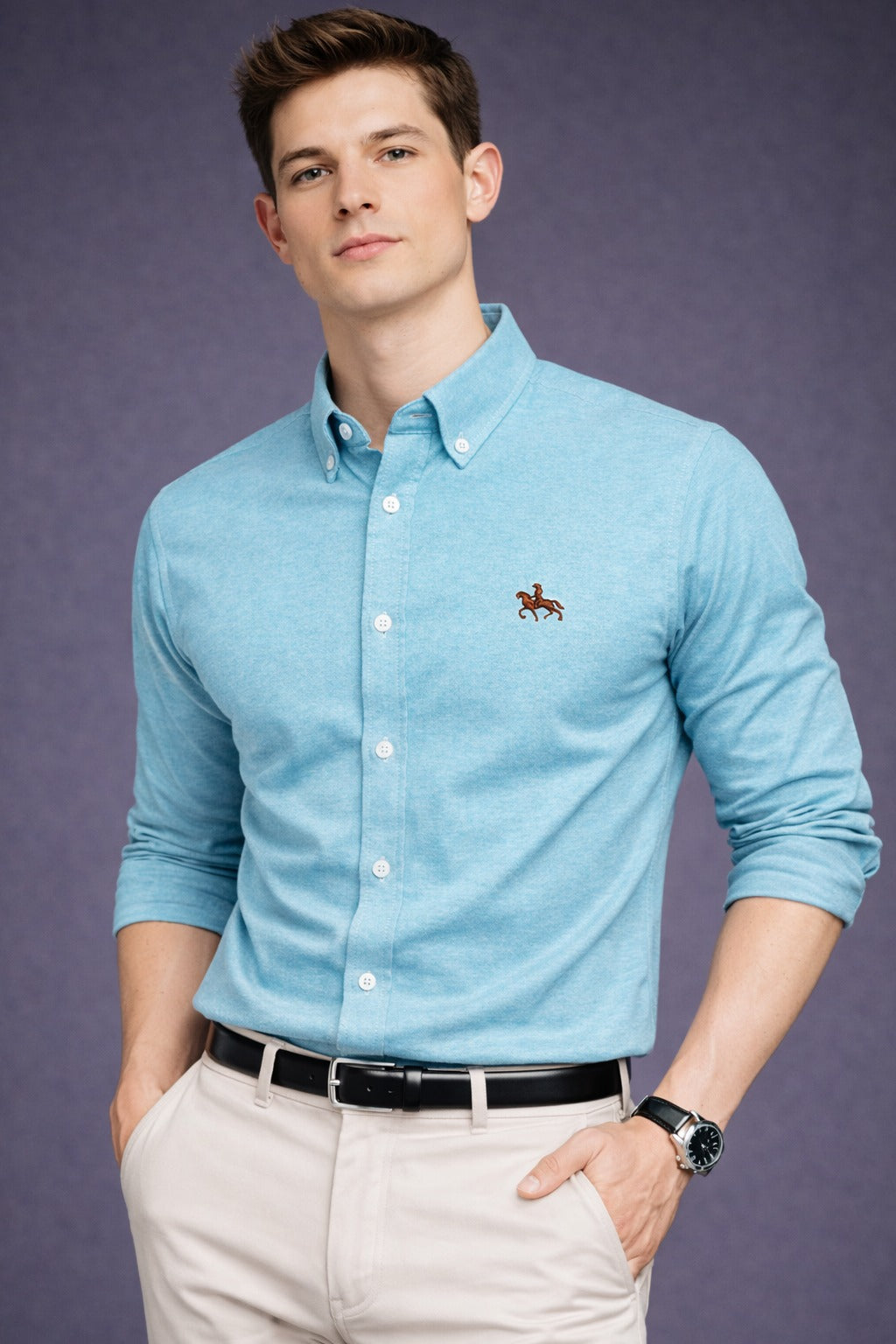 Camicia Uomo Blu Navy Slim Fit – Eleganza Casual in Cotone Premium