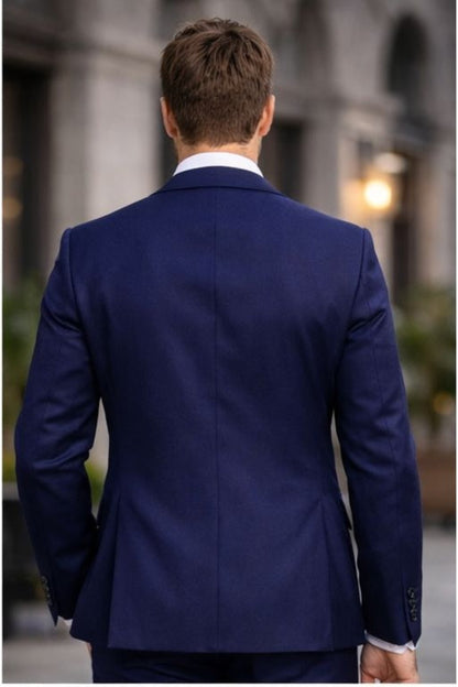 Abito Elegante Uomo Blu Slim Fit – Completo Giacca e Pantalone per Cerimonia, Eventi e Occasioni Formali